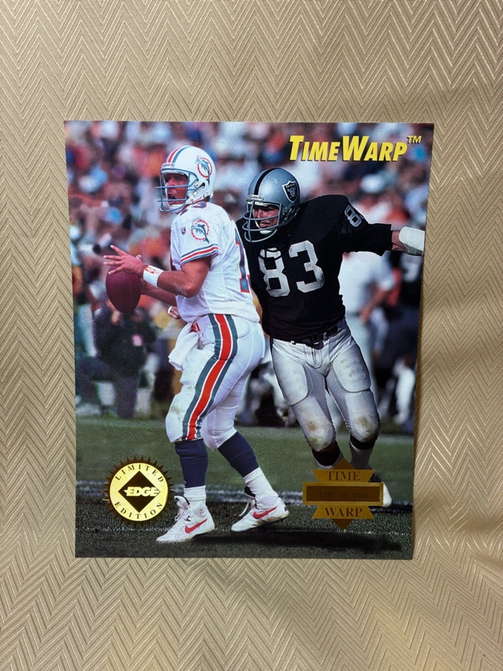 Dan Marino & Ted Hendrix- Collectors Edge Time Warp 8x10” card